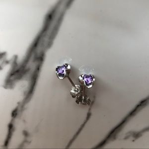 SOLD Purple Heart S925 earrings